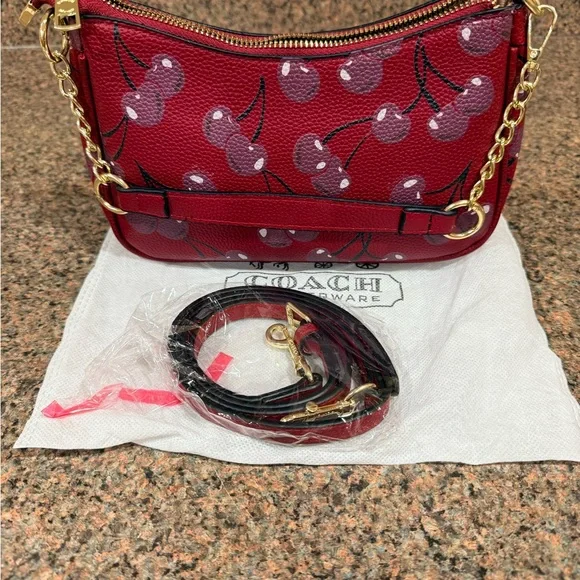 Coach Cherry Print Red Shoulder Bag - Picture 2 of 3